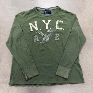 American Eagle NYC Eagle Thermal Long Sleeve Shirt Green – XXL